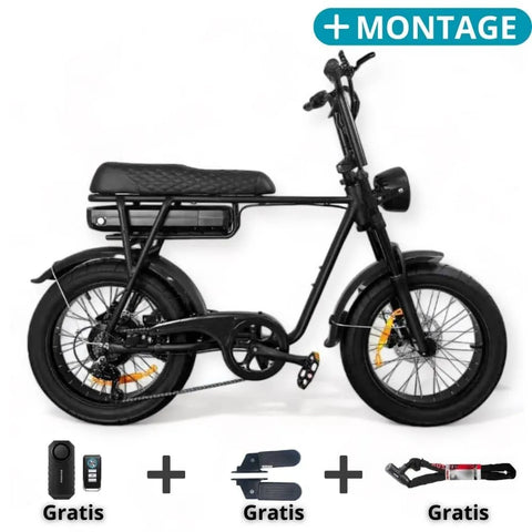 EB2 Fatbike melns + signalizācijas sistēma + bezmaksas montāža